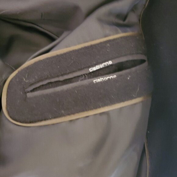 Claiborne Men's Italian Wool Peacoat Overcoat Black Sz M - Picture 4 of 6